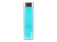 Urban Factory Power Bank Lipstick 2600 mAh Blue Lagoon - Banque d'alimentation - 2600 mAh - 1 A (USB) - sur le câble : Micro-USB - bleu lagon BAT20UF