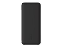 Belkin BoostCharge Plus - Banque d'alimentation - 10000 mAh - 23 Watt - Fast Charge, PD - 2 connecteurs de sortie (Lightning, 24 pin USB-C) - noir BPB006BTBLK