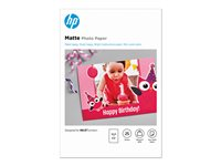 HP - Mat - 8,8 millièmes de pouce - 100 x 150 mm - 180 g/m² - 25 feuille(s) papier photo - pour Deskjet Ink Advantage 1275; Officejet 38XX, 46XX, 52XX, 57XX, 68XX, 69XX, 80XX, 8702, 9012 7HF70A