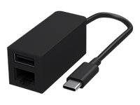 Microsoft Surface USB-C to Ethernet and USB Adapter - Adaptateur USB / réseau - USB-C 3.1 - Gigabit Ethernet x 1 + USB 3.1 x 1 - noir - commercial JWM-00002