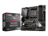 MSI B450M MORTAR - Carte-mère - micro ATX - Socket AM4 - AMD B450 - USB 3.1 Gen 1, USB-C Gen2, USB 3.1 Gen 2 - Gigabit LAN - carte graphique embarquée (unité centrale requise) - audio HD (8 canaux) B450M MORTAR