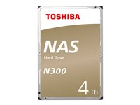 Toshiba N300 - Disque dur - 4 To - interne - 3.5" - SATA 6Gb/s - 7200 tours/min - mémoire tampon : 128 Mo HDWQ140EZSTA