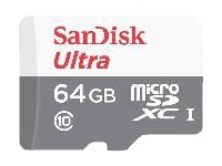 SanDisk Ultra - Carte mémoire flash (adaptateur microSDXC vers SD inclus(e)) - 64 Go - UHS-I / Class10 - microSDXC UHS-I SDSQUNS-064G-GN6TA