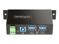 StarTech.com 4-Port Managed USB Hub with 4x USB-A, Heavy Duty with Metal Industrial Housing, ESD & Surge Protection, Wall/Desk/Din-Rail Mountable, USB 3.0/3.1/3.2 Gen 1 5Gbps - Concentrateur (hub) - 3 x USB 3.2 Gen 2 + 1 x USB 3.2 de 1ère génération - de bureau, Montage sur rail DIN, fixation murale - Conformité TAA 5G4AINDRM-USB-A-HUB