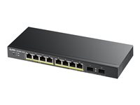 Zyxel GS1900-10HP - Commutateur - intelligent - 8 x 10/100/1000 (PoE+) + 2 x Gigabit SFP - Ordinateur de bureau, fixation murale - PoE+ (77 W) ZY-GS190010HP