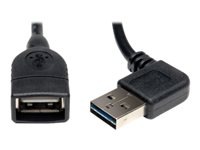 Tripp Lite 18in USB 2.0 High Speed Extension Cable Reversible Right/Left Angle A to A M/F 18" - Rallonge de câble USB - USB (M) pour USB (F) - USB 2.0 - 46 cm - moulé, connecteur à angle droit - noir UR024-18N-RA