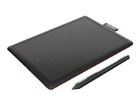 Wacom One by Wacom - Numériseur - droitiers et gauchers - 15.2 x 9.5 cm - électromagnétique - filaire - USB - noir, rouge CTL-472-S