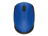 Logitech M171 - Souris - droitiers et gauchers - sans fil - 2.4 GHz - récepteur sans fil USB - noir, bleu 910-004640