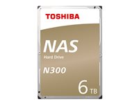 Toshiba N300 - Disque dur - 6 To - interne - 3.5" - SATA 6Gb/s - 7200 tours/min - mémoire tampon : 128 Mo HDWN160EZSTA