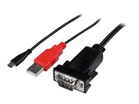 StarTech.com Câble adaptateur / Convertisseur Micro USB vers série RS232 DB9 pour Android de 1m avec la charge USB - Mâle / Mâle - Adaptateur série - USB 2.0 - RS-232 ICUSBANDR232