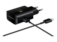 Samsung Travel Adapter EP-TA300 - Adaptateur secteur - 25 Watt (USB) - sur le câble : USB-C - noir - pour Galaxy Book, TabPro S EP-TA300CBEGWW