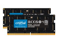 Crucial - DDR5 - kit - 96 Go: 2 x 48 Go - SO DIMM 262 broches - 5600 MHz / PC5-44800 - CL46 - 1.1 V - on-die ECC - noir CT2K48G56C46S5